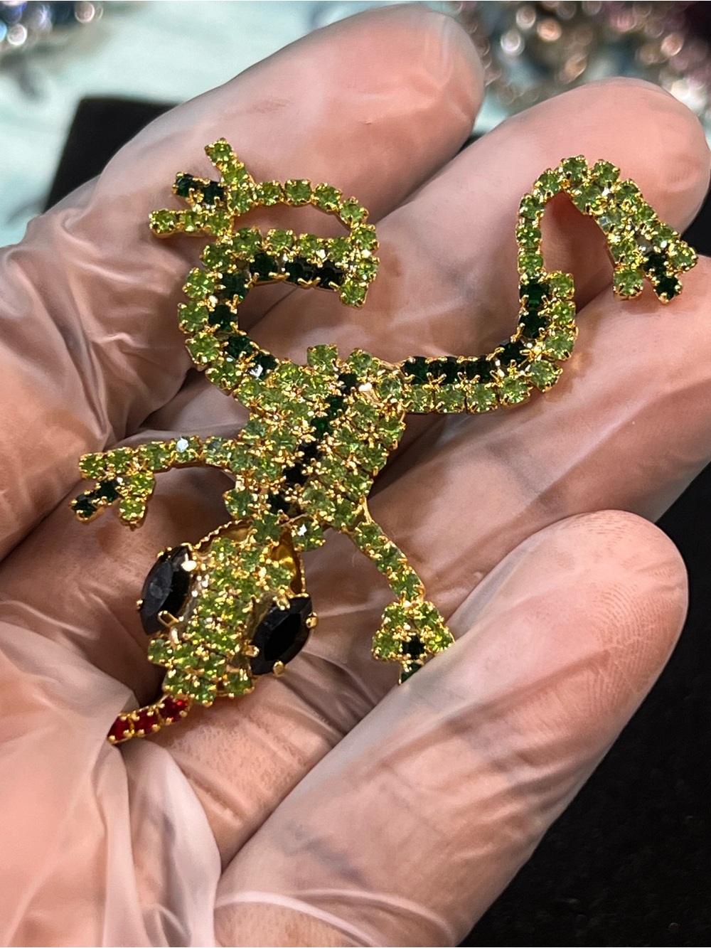 Czech rhinestone brooch mint condition no return
